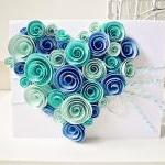 Heart-shaped Swirl Flower card 