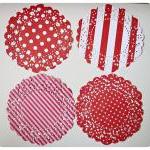 4 Parisian Lace Doily red p..