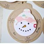 Snowman Round tags