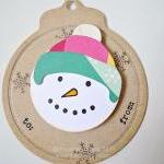 Snowman Round tags