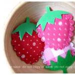 3 Strawberry felt with foam..