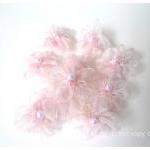 Organza light pink flower w..