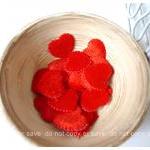 Red Heart shape velvet felt..