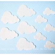 10 mixed clouds shape felt  