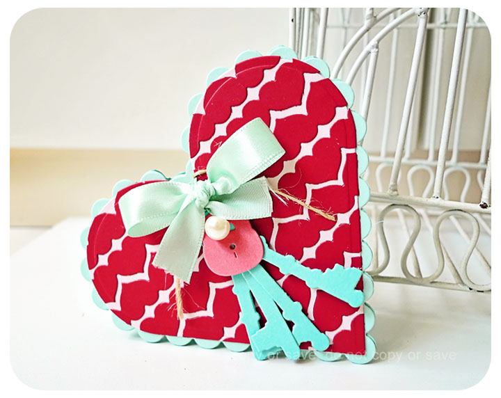 Heart in Heart card with Key & lock