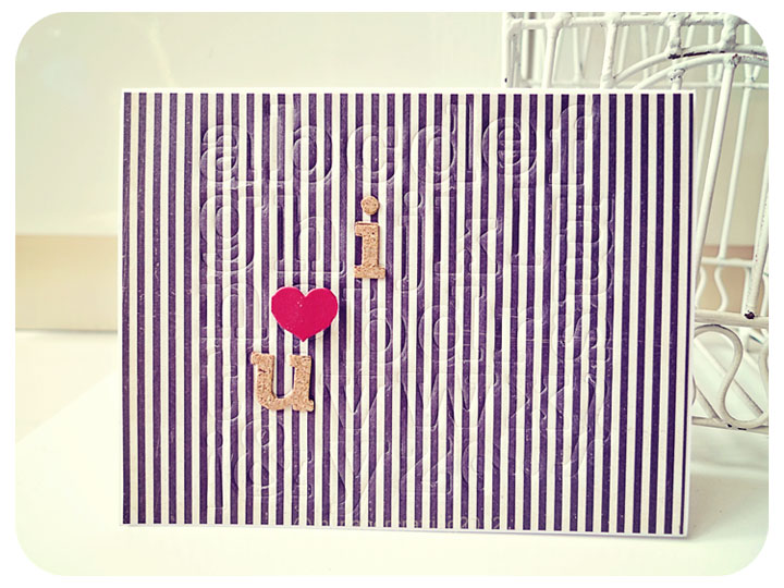 I heart u (stripe) card 