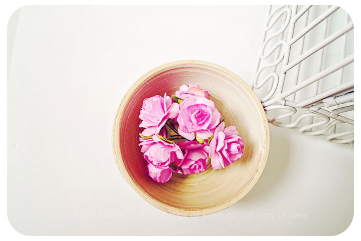 Millinery Pink Heartshape Big flowers Buds paper flower - sweet pink / pack 