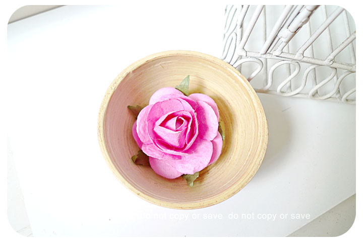 2 Rose Big paper flower pink / pack 