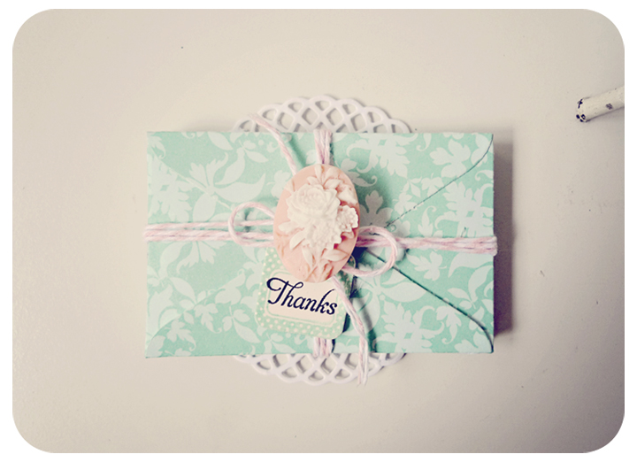 6 tiny aqua mist envelope / pack 