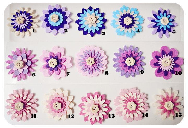 5 pieces of Flower felt embellishment Collection 