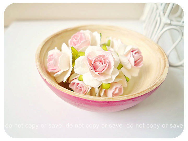 Millinery Heartshape Big flowers Buds paper flower / pack 