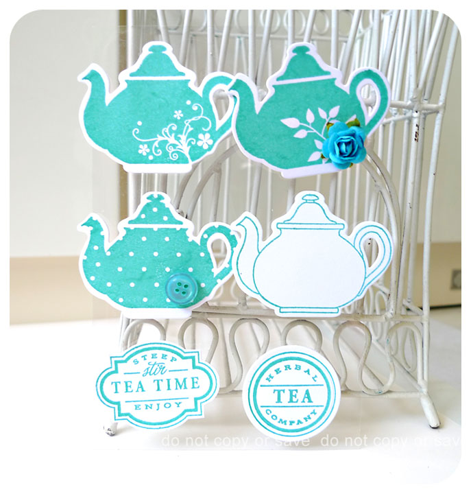 Teapot Embellishment for Scrap booking / card making etc 