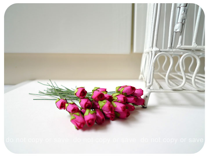 10 Mulberry mini paper Rose Buds flower/ pack 