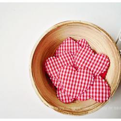 Red Checkered Heart Shape felt  