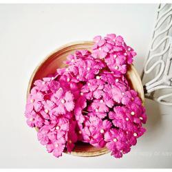 10 Flat mini mulberry paper flowers Sweet pink / pack  