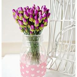 10 Mulberry mini paper Rose Buds flower purple / pack  