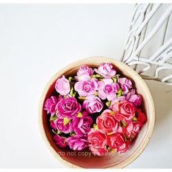 New! 30 Mulberry mixed pink paper Rose Buds flower/ pack  