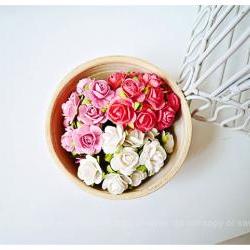 30 Mulberry mixed pink paper Rose Buds flower/ pack  