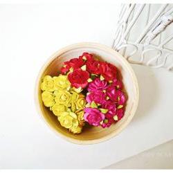 30 Mulberry mixed pink paper Rose Buds flower/ pack  