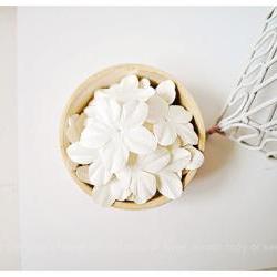 30 Scrapbooking flowers petal white / pack