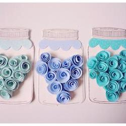 Heartshape rolled flower in jar  
