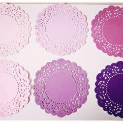 6 Parisian Lace Doily purples / pack