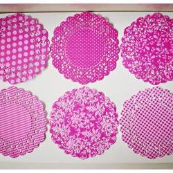 Parisian Lace Doily Raspberry Fizz for Scrap booking or card making / pack