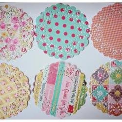 6 Parisian Lace Doily Mixed pattern paper / pack  