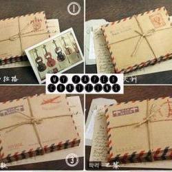 10 mini mail brown air mail envelopes  