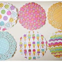 6 Parisian Lace Doily Summer echo park/ pack 