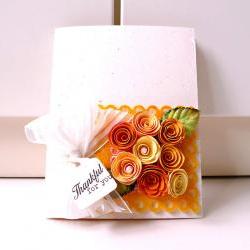Thankful for you orange, yellow, autumn handmade card  