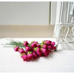 Mulberry paper mini Rose Buds flower / pack  