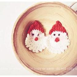 Stanta Claus x'mas crochet applique / pack  