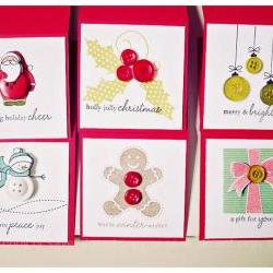 Christmas 3 x 3 mini button cards
