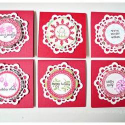 MIni 3 x 3 Doily Christmas cards