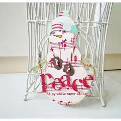 Red and white Snowman Card  