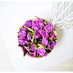 30 Rolled mini ribbon flowers / pack  