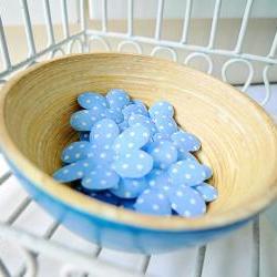 Polka dot blue flower felt / pack  