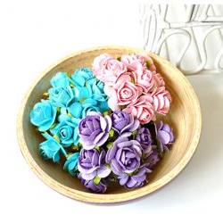 30 Mulberry mixed color paper Rose Buds flower/ pack