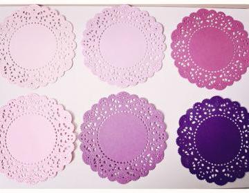 6 Parisian Lace Doily purples / pack